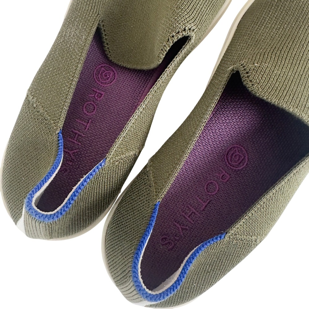 Rothy's Olive Green Knit Slip-On Sneakers Size‎ 8 - Picture 3 of 6